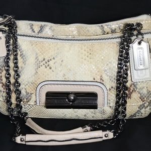 Coach Snakeskin & leather chain shoulder handbag